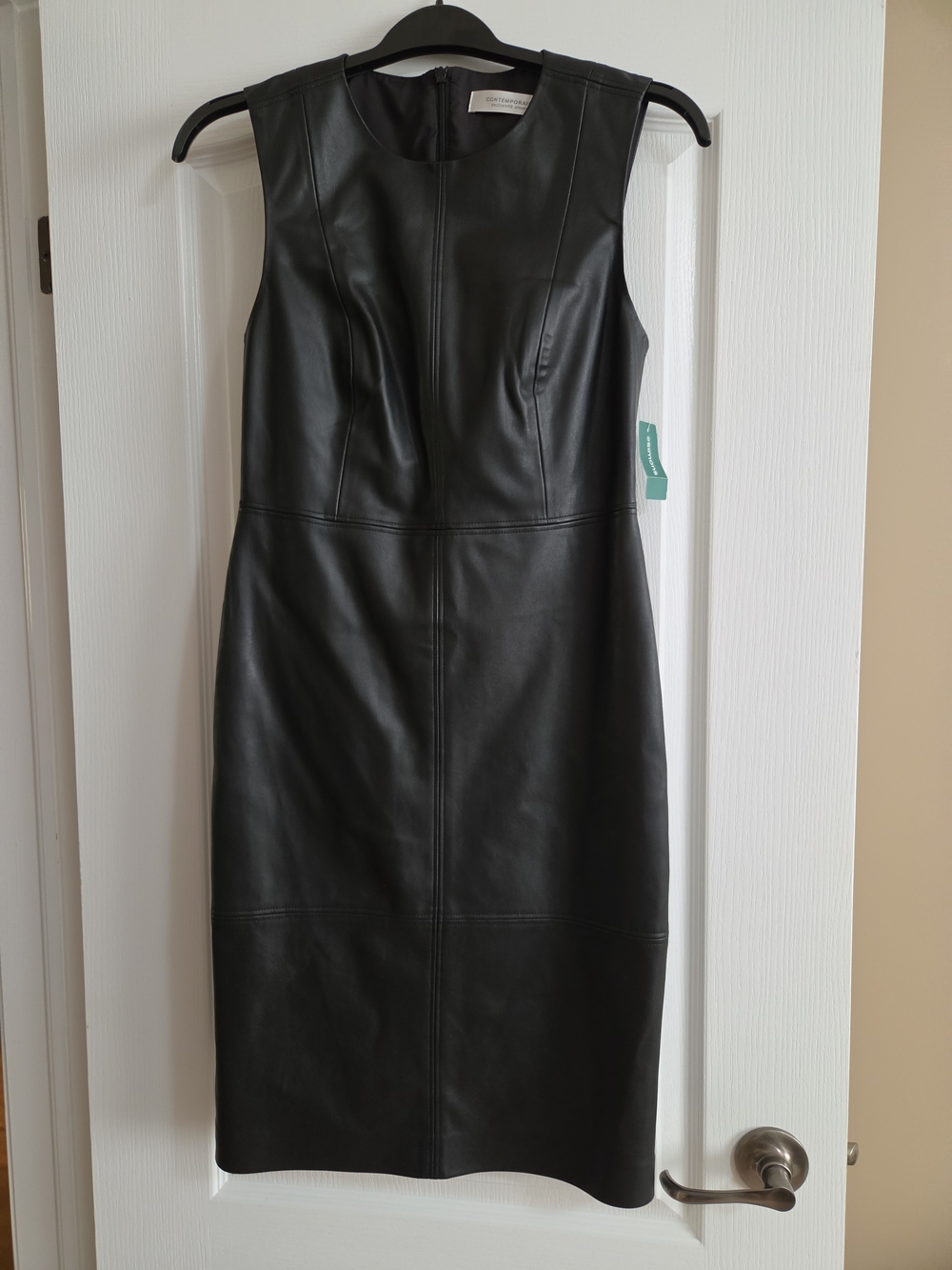 Black faux leather dress